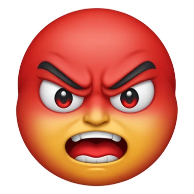 cartoon sticker of an angry emoji with a red face, colorful and cheerful, no text, suitable for WhatsApp and Instagram sticker