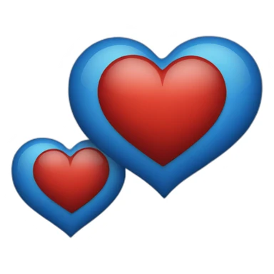 Coeur bleu et rouge sticker