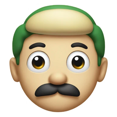 Super Mario bros emoji Luigi only head black mustache sticker