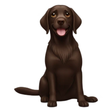 Chocolate labrador playing with long black haired fringe woman sticker