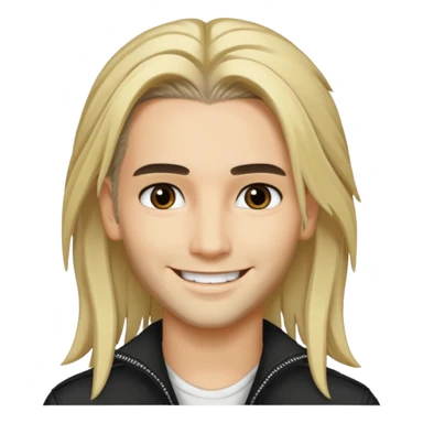 Bill Kaulitz with blonde long hair, brown eyes sticker