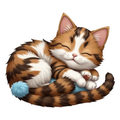dark brown tabby and white kitten sleeping upside down on its back sticker