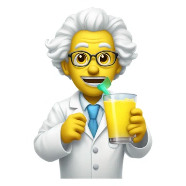 Clown doctor white coat drinking disgusting yellow drink sticker