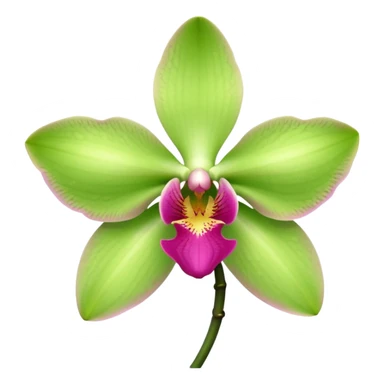 green and pink orchid sticker