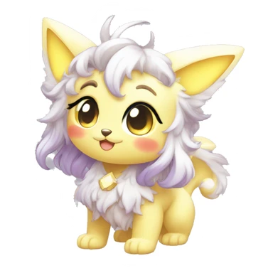 Cute Kawaii Chibi Anthro Sona Colorful Ethereal Pretty see Godly Celestial Shiny Fakemon Full Body sticker