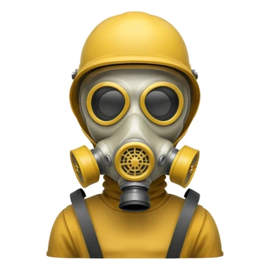 Skeleton wearing a gas mask sticker