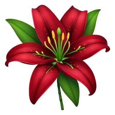 A lily flower in a dark cherry red colour with a stem sticker