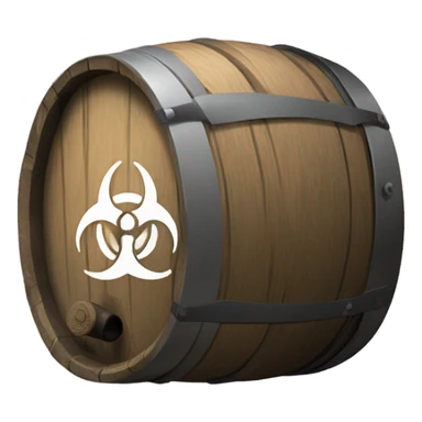 Biohazard symbol on a barrel sticker