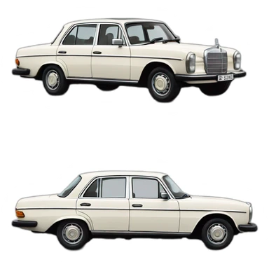 trip around galicia in a old white mercedes benz 1975 240d seafood sticker