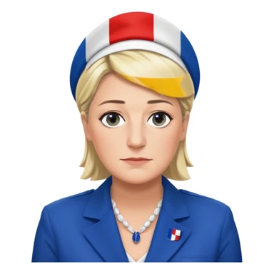 Marine le pen et drapeau français sticker