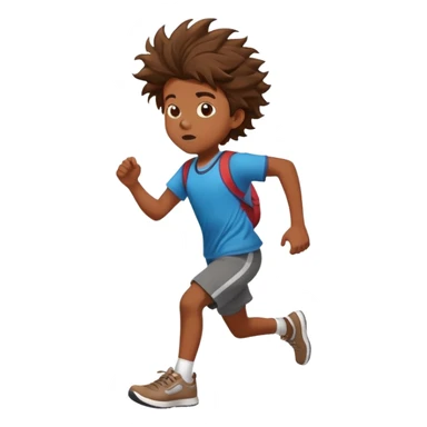 Kid running super fast in a school hallway then running into a locker sticker