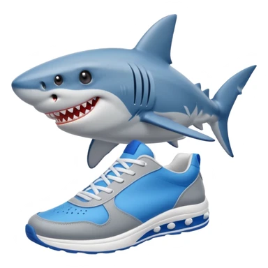 Tiburon con zapatillas sticker