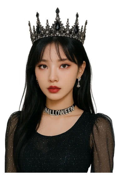 halloween kpop idol crown, sparkly and trendy, remove background sticker