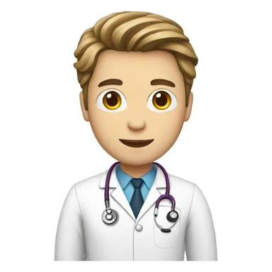 white male doctor with clipboard sticker