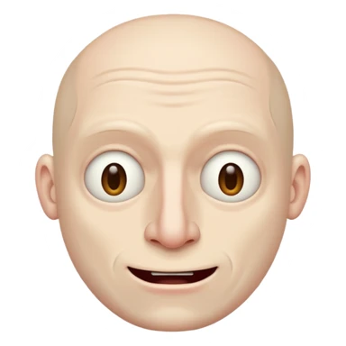 Creepy man with big mouth and no nose and ears no nise sticker