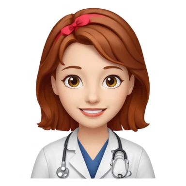 doctor with brown hair and red hairclips  sticker