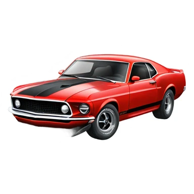 1969 mach 1 ford mustang in red sticker