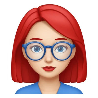 woman with glasses one glass red one glass blue sticker