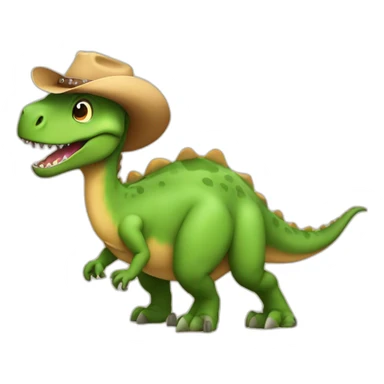 dinosaur wearing a cowboy hat sticker