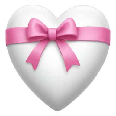 White heart with pink bow sticker