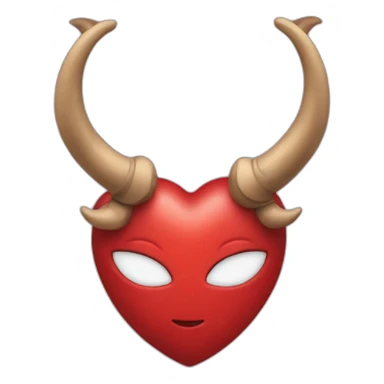Red heart frame with horns sticker