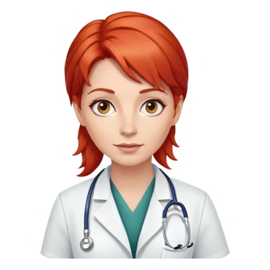 female doctor with red hair sticker