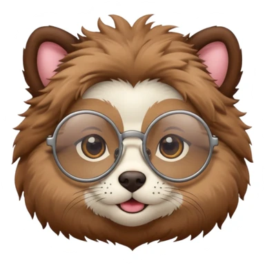 yuvarlak gözlüklü hayvan  sticker