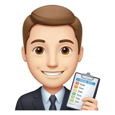 businessman with price list sticker