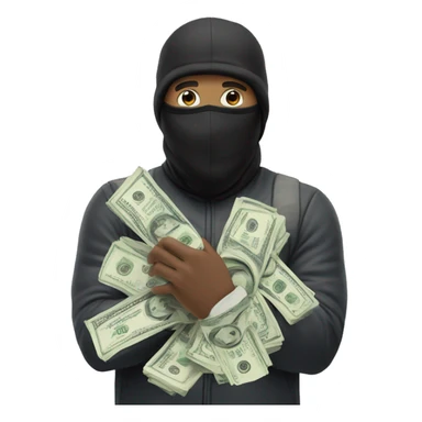 man with his money in hand while wearing a Nike ski mask sticker