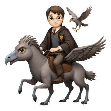 harry potter riding buckbeak sticker