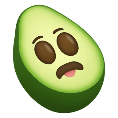 Generate a sleeping avocado emoji with a nightcap, symbolizing good sleep for proper nutrition. sticker
