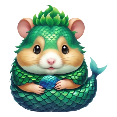 mermaid hamster sticker