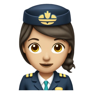 brunette flight attendant sticker