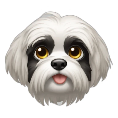 Shitzu, preta e branca, mancha preta em somente um dos olhos sticker