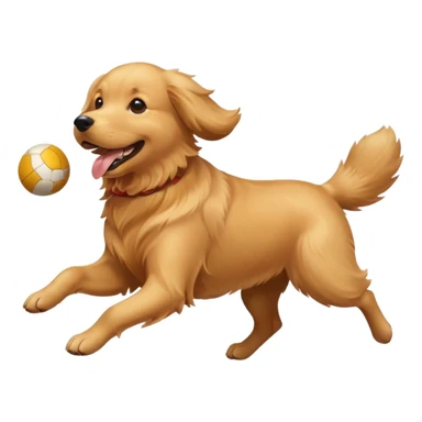 happy dog running after ball sticker