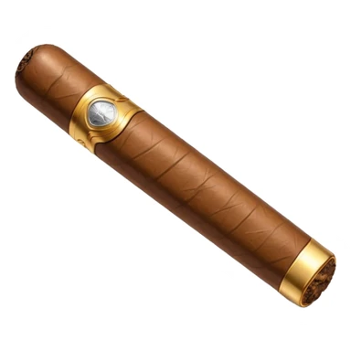 A luxury cigar emoji made of silver chrome, smooth metallic texture, minimal shape, glossy reflections, rich swag aesthetic, iOS emoji style, centered, clean white background sticker