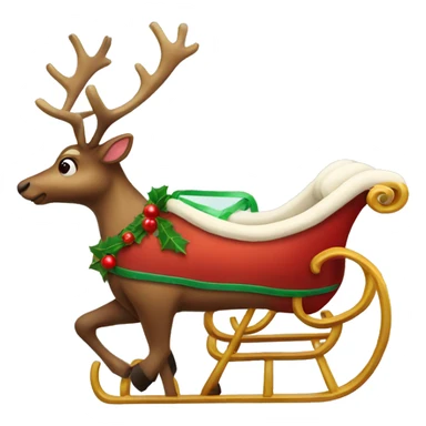 christmas reindeer sleigh sticker