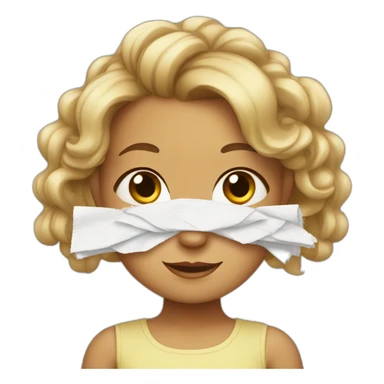 Little girl with napkins in her hair sticker