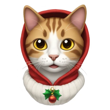 Cat with a christmas hoodie sticker