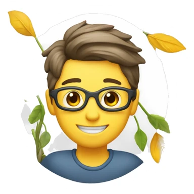 Una persona de 12 años apuntando hacia un atril con una hoja de una flecha en sentido positivo  sticker