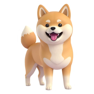 shiba inu standing, laughing sticker