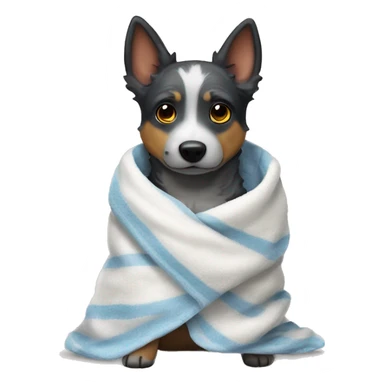 Blue heeler wrapped in a towel sticker