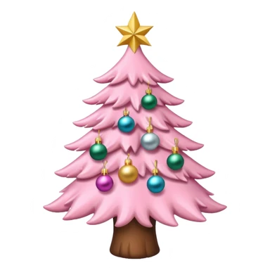 an aesthetic baby pink  christmas tre sticker