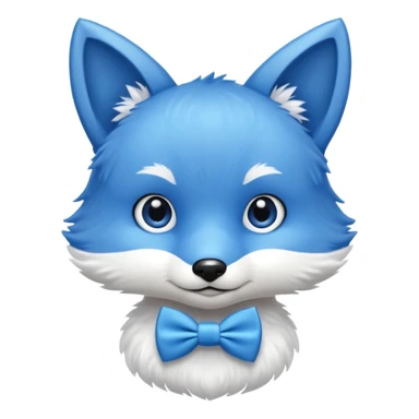 blue fox wearing bow ties sticker