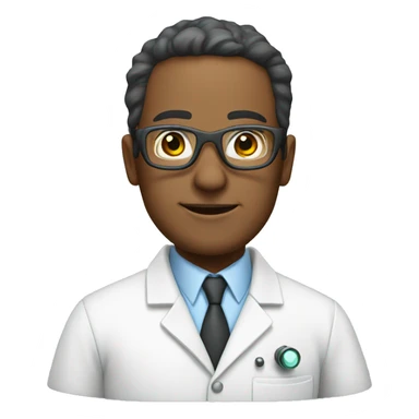 Scientist with white lab coat and goggles sticker
