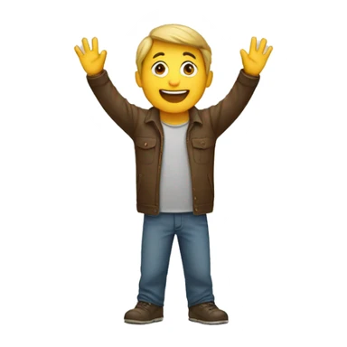 A man raises his hands and is happy  sticker