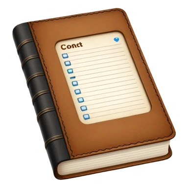 open address book showing contact details sticker