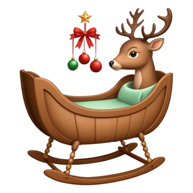 noel cradle with deer sticker