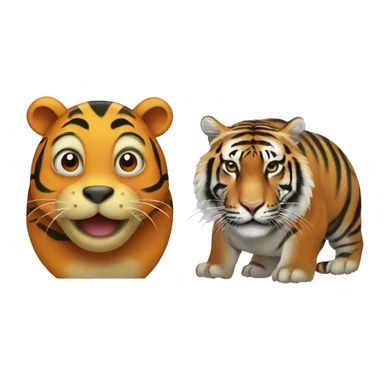 A turtle and a tiger combined sticker