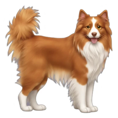 long haired siberian ginger cat and brown border collie dog sticker